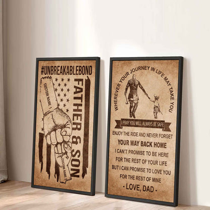 Father And Son Canvas Set To My Son Enjoy The Ride Never Forget Your Way Back Home
