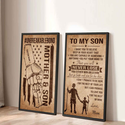 Unbreakable Bond Canvas Set Mother And Son You Will Never Lose You Either Win Or Learn
