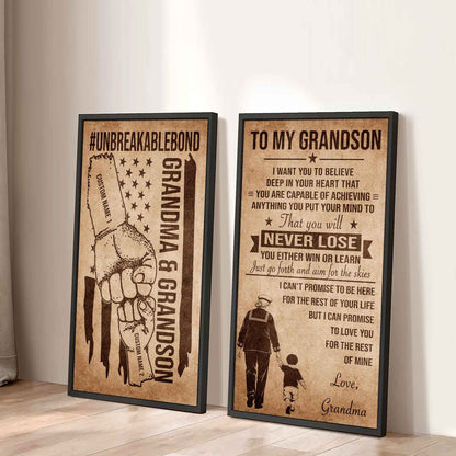 Unbreakable Bond Canvas Set Grandma And Grandson You Will Never Lose You Either Win Or Learn