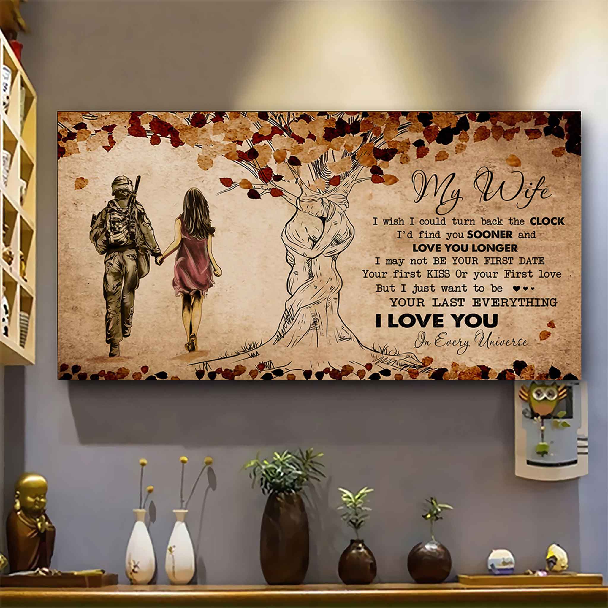 Samurai Poster Canvas To My Wife I Wish I Could Turn Back The Clock - I Love You In Every Universe