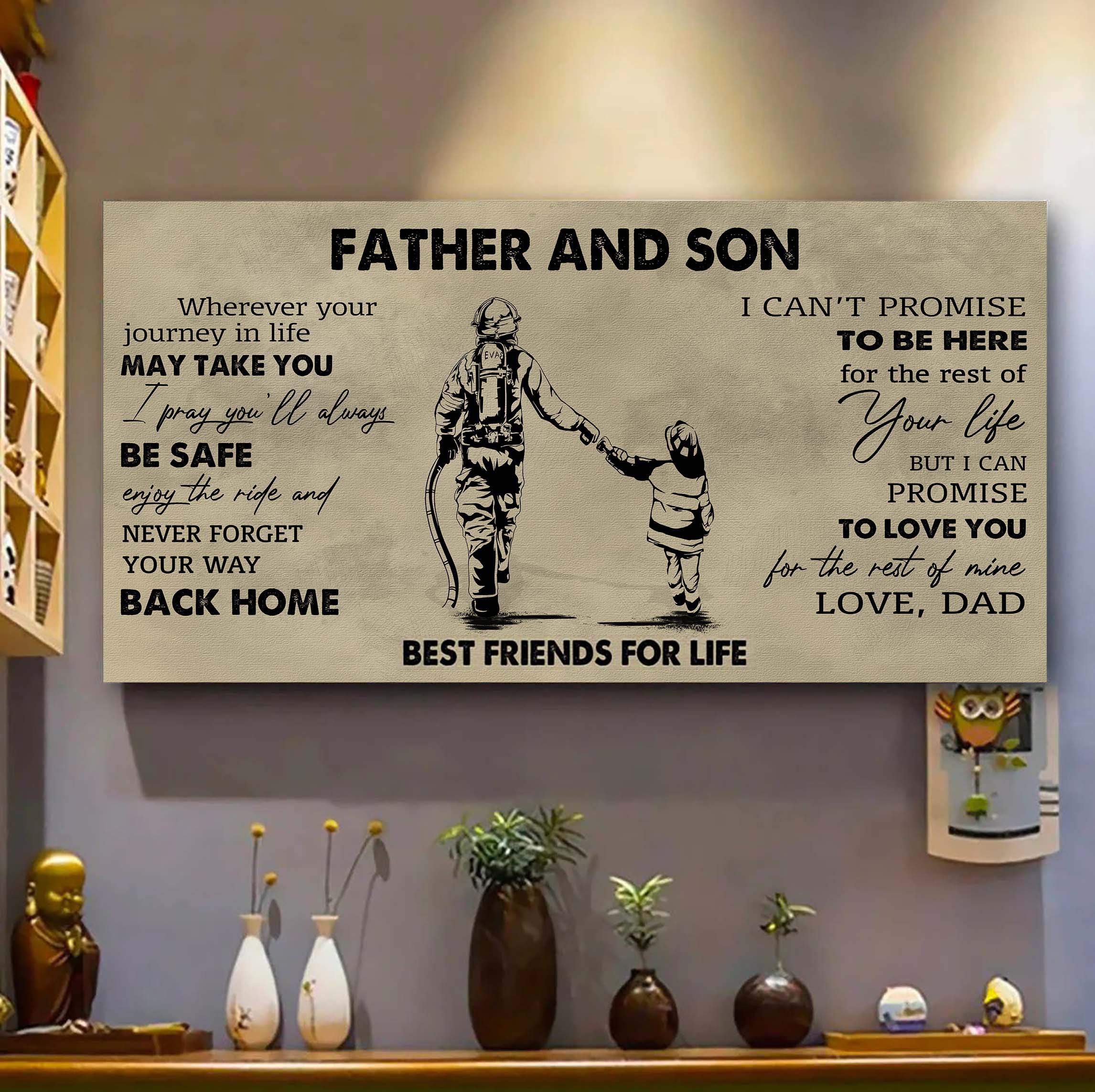 DRB Father And Daughter Best Friends For Life - Never Forget Your Way Back Home Poster Canvas Gift For Daughter From Father