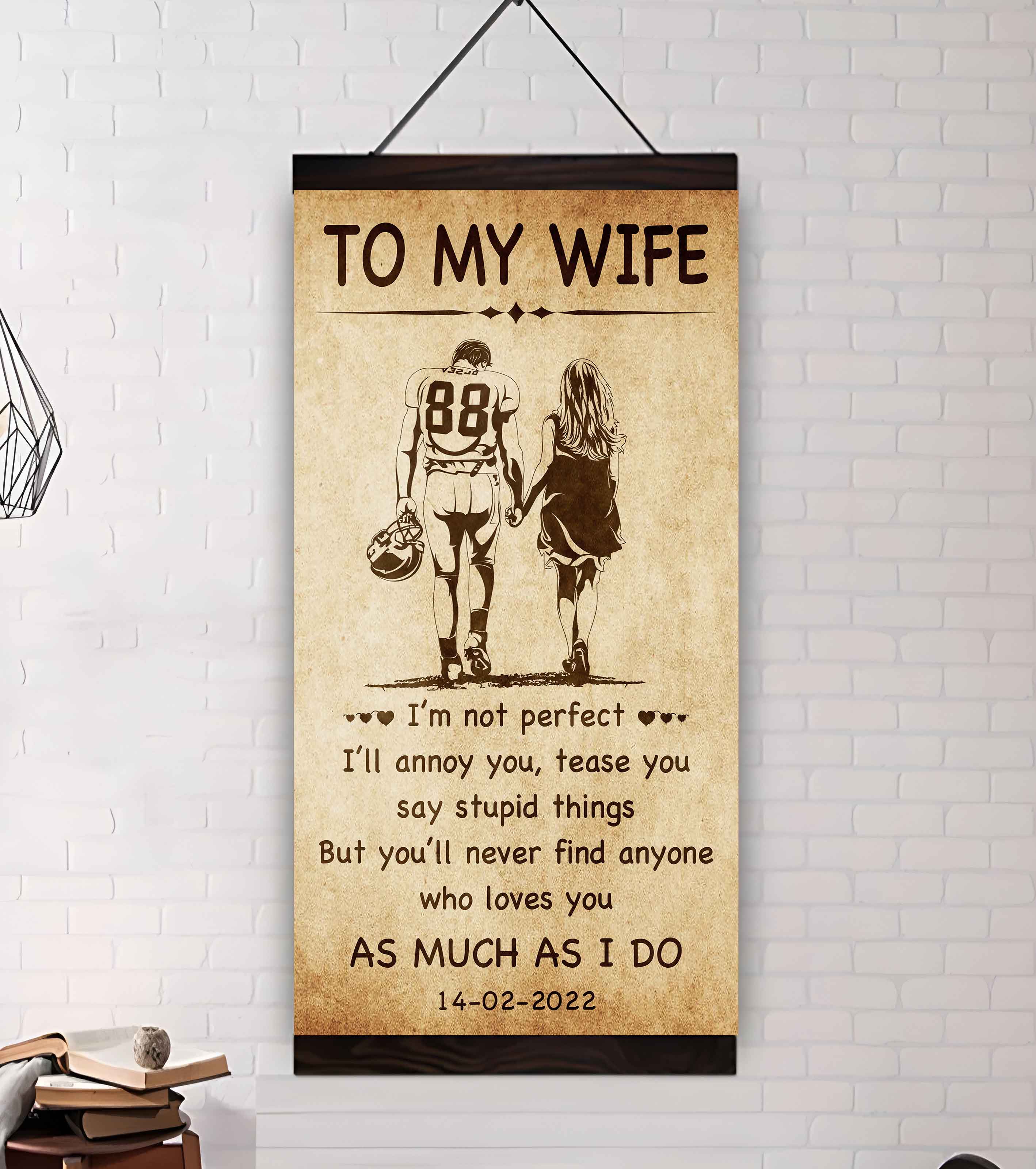 Biker Poster Canvas To My Wife - I Am Not Perfect