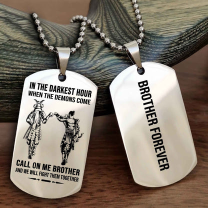 Sport Bike Customizable engraved black dog tag double sided gift from brother, brother forevers