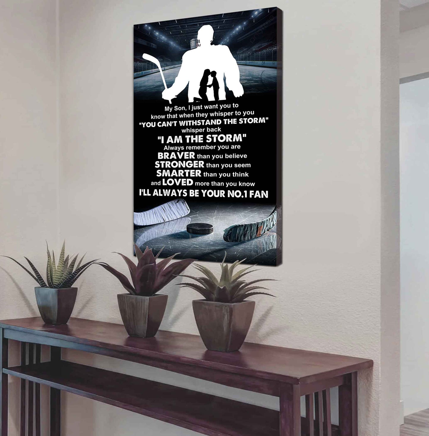 Baseball Poster Canvas Mom To Son - Whisper Back I Am The Storm I Will Always Your No 1 Fan