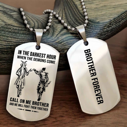 Knight Templar Customizable engraved black dog tag double sided gift from brother, brother forevers