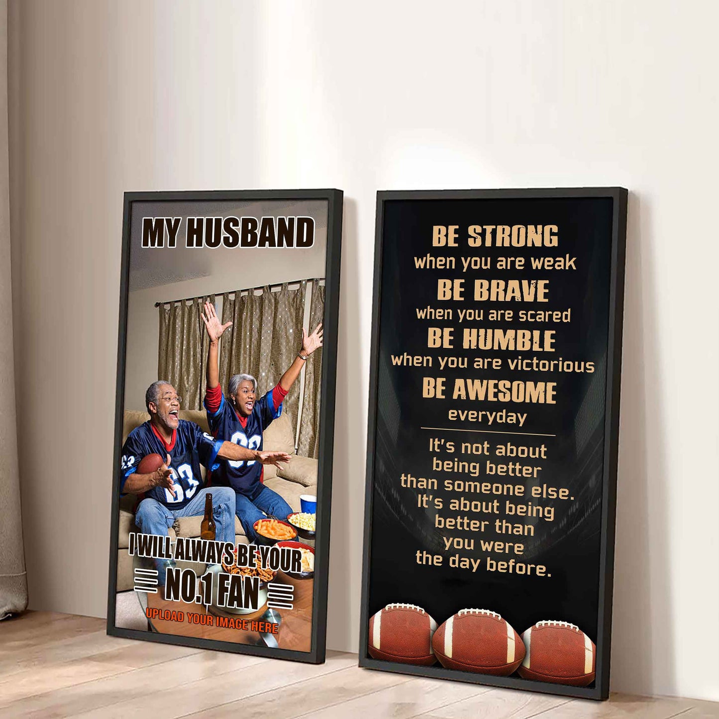 Old Sport Couple To My Husband Be Strong When You Are Weak Be Badass Everyday Set 2 Canvas Wall Art