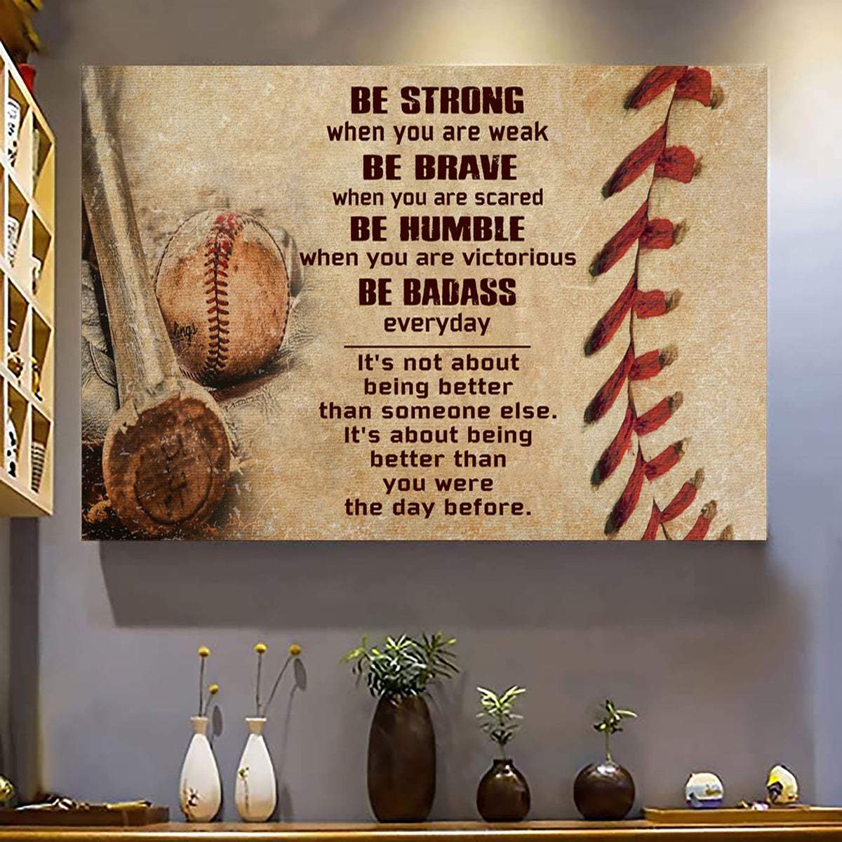 Rugby customizable poster canvas - It is not about better than someone else, It is about being better than you were the day before