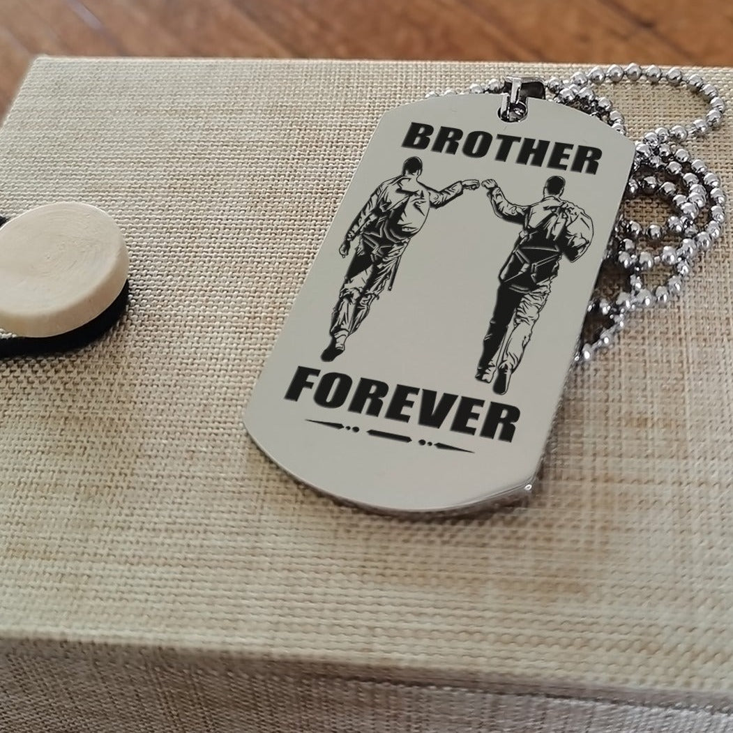 Ver3 Vikings customizable engraved black dog tag double sided gift from brother, brother forever