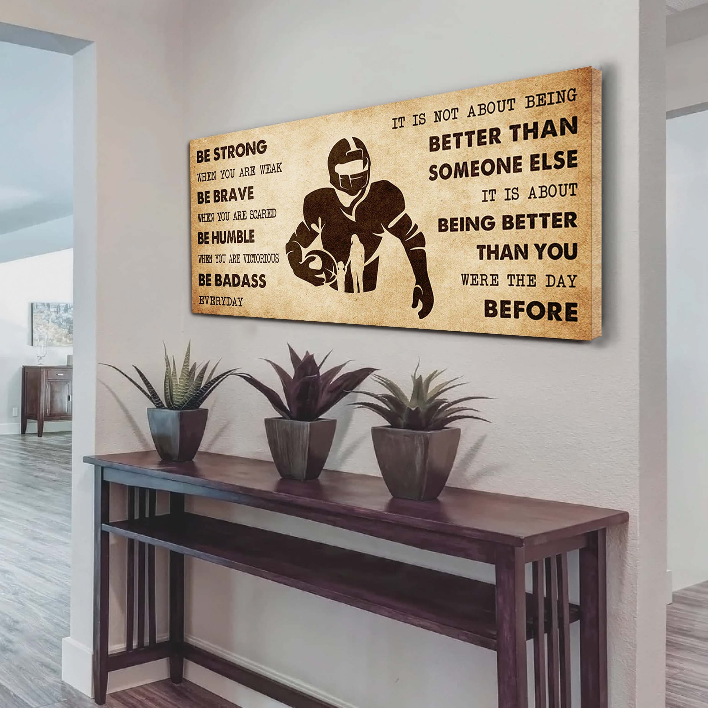Basketball Poster Canvas From Mom To Son It Is Not About Being Better Than Someone Else - Be Strong When You Are Weak Be Badass Everyday