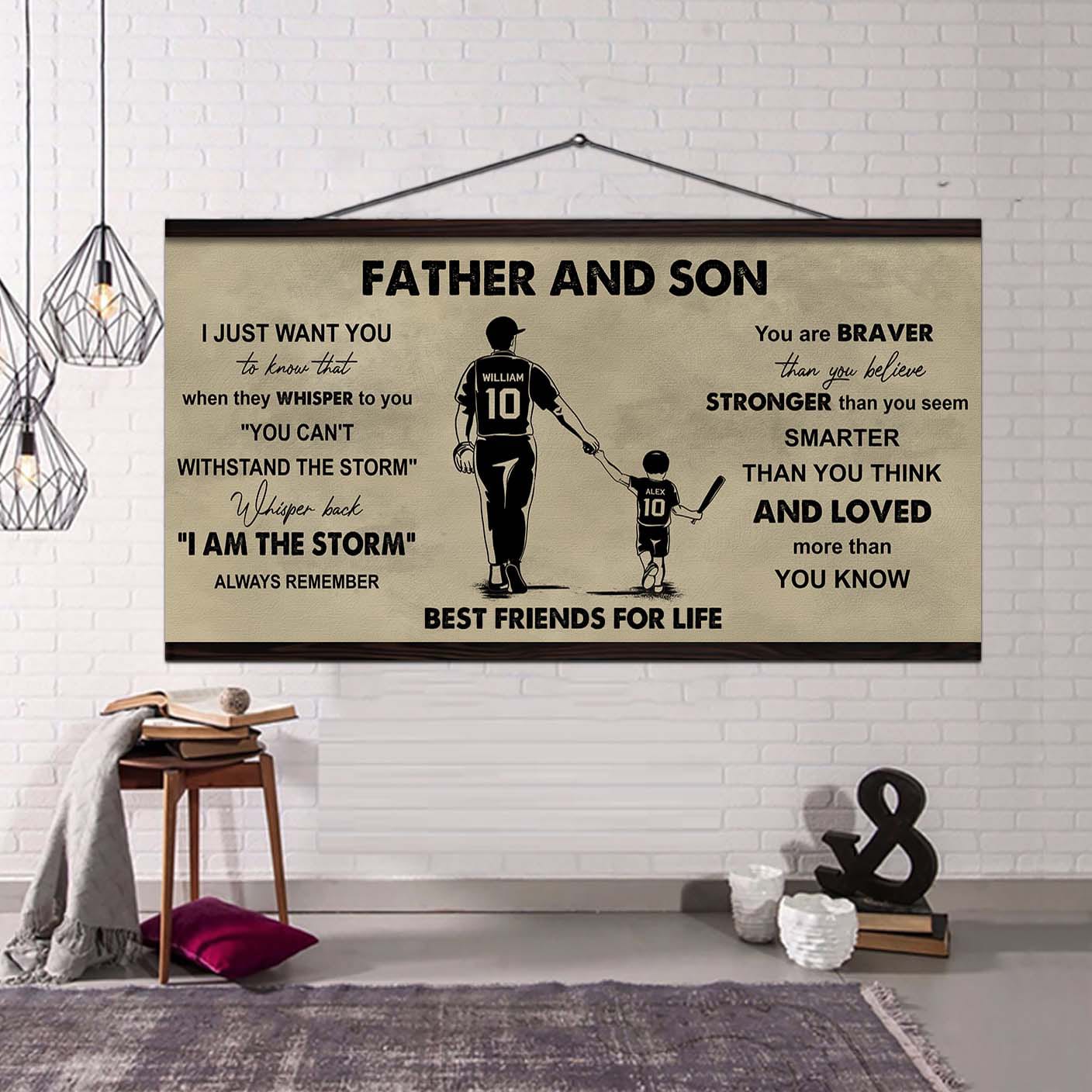 Family Father And Son Best Friends For Life - I Am The Storm Poster Canvas Gift For Son From Father