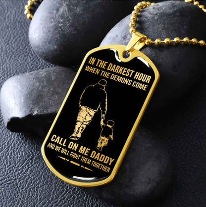 DRB Military Chain Silver Plated 18K Gold Plated Call On Me Daddy Gift For Your Dad