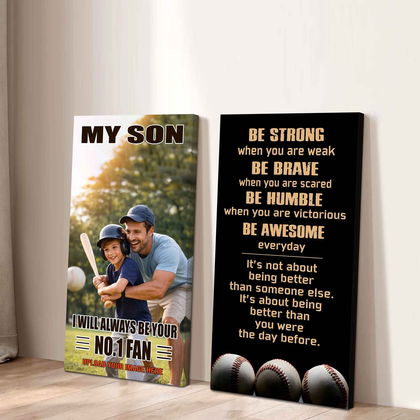 My Son Be Strong When You Are Weak Be Badass Everyday Set 2 Canvas Wall Art From Dad To Son