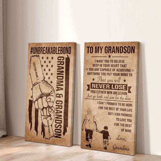 Unbreakable Bond Canvas Set Grandma And Grandson You Will Never Lose You Either Win Or Learn