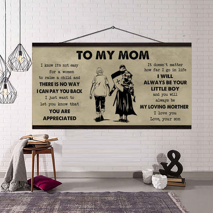 Family Poster Canvas To My Mom I Know It's Not Easy To Raise - I Will Always Be Your Little Boy
