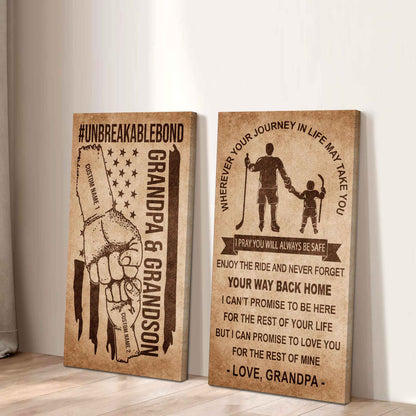Unbreakable Bond Canvas Set Grandpa And Grandson Never Forget Your Way Back Home I Love You For The Rest Of Mine