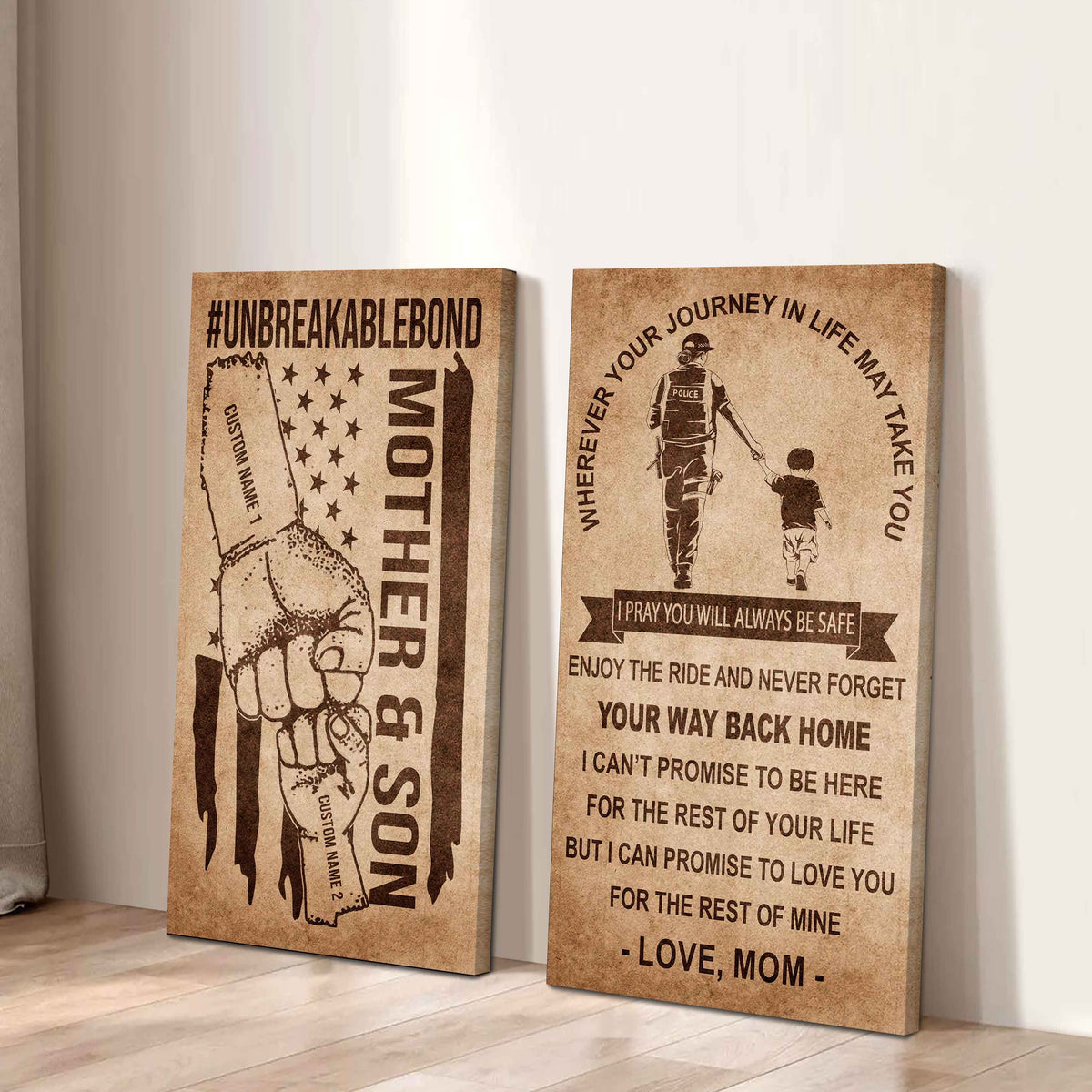 Unbreakable Bond Canvas Set Mother And Son Never Forget Your Way Back Home I Love You For The Rest Of Mine