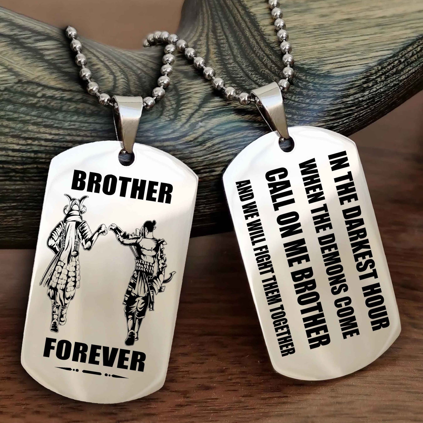 Knight templar Engraved Double Sided Dog Tag Call On Me Brother NAG Brothers Forever We Will Fight Them Together