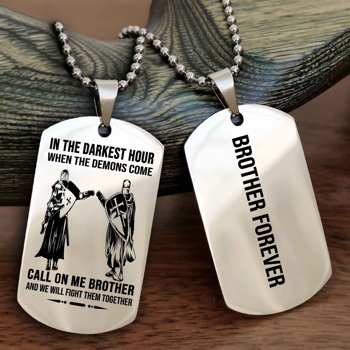 Cowboy Customizable engraved black dog tag double sided gift from brother, brother forevers