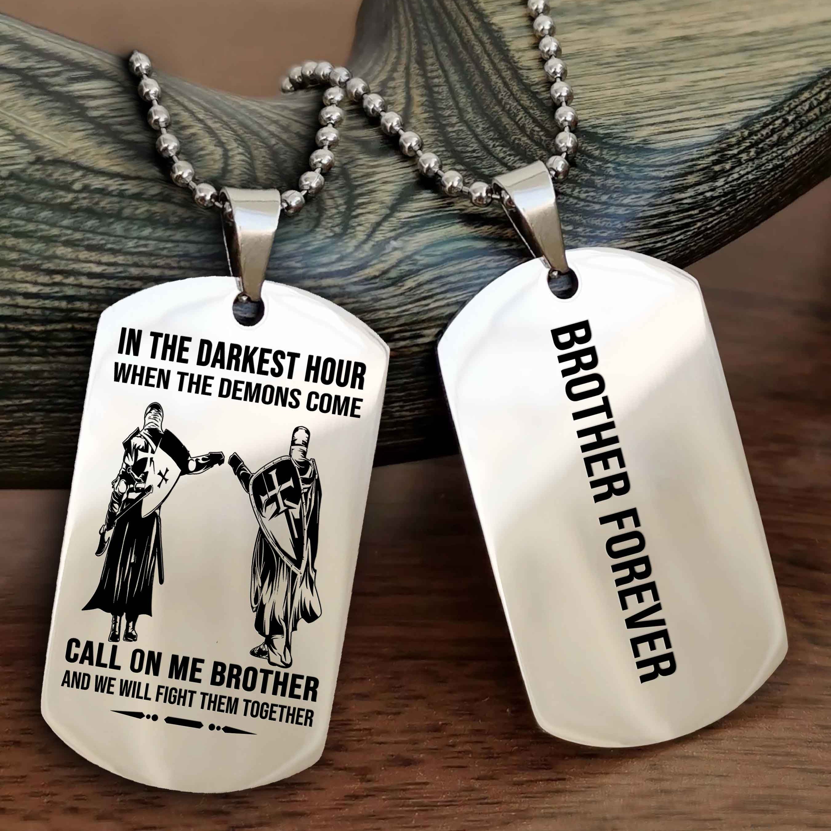 Cowboy Customizable engraved black dog tag double sided gift from brother, brother forevers