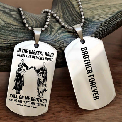 Biker Customizable engraved NAG dog tag double sided gift from brother, brother forevers