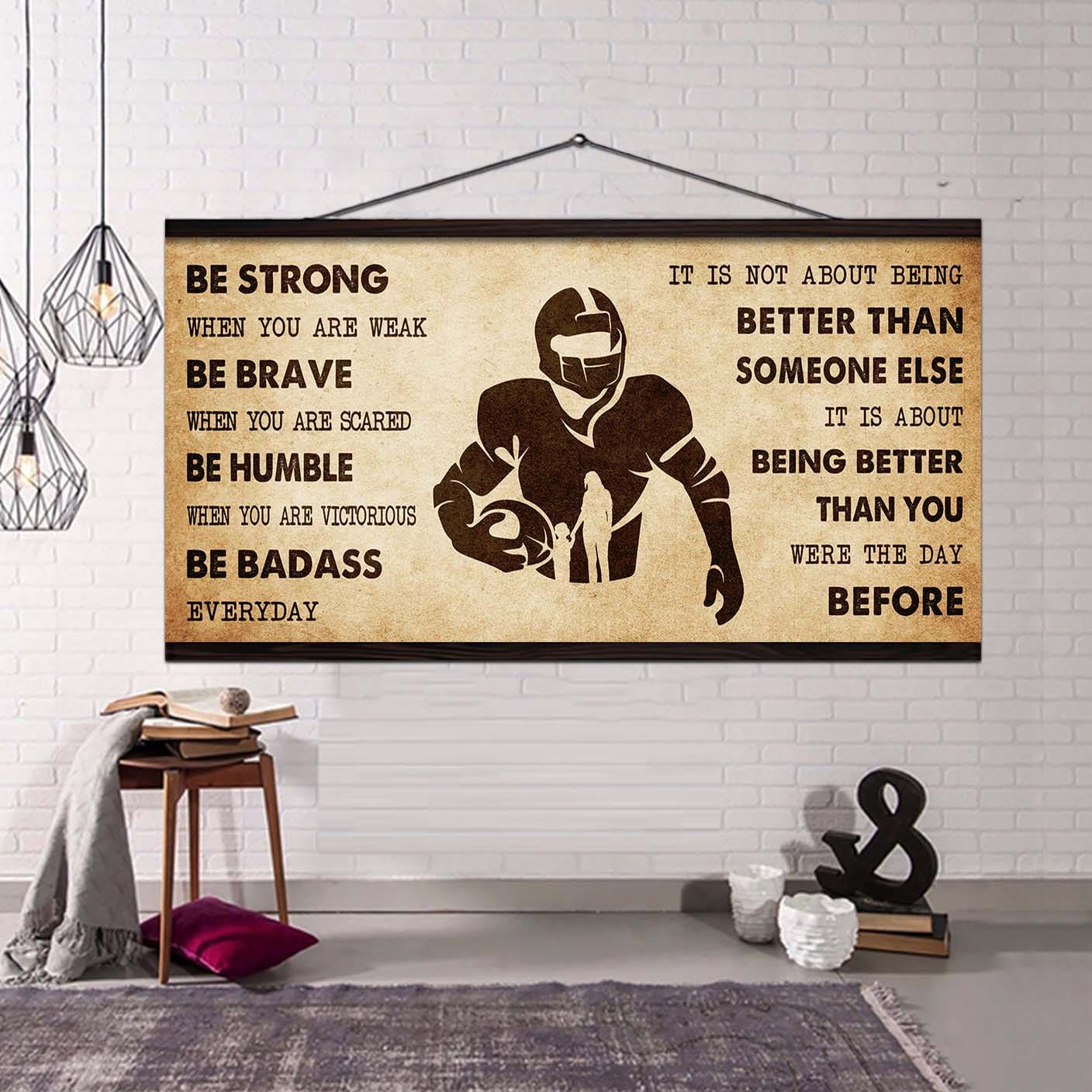 Basketball Poster Canvas From Mom To Son It Is Not About Being Better Than Someone Else - Be Strong When You Are Weak Be Badass Everyday