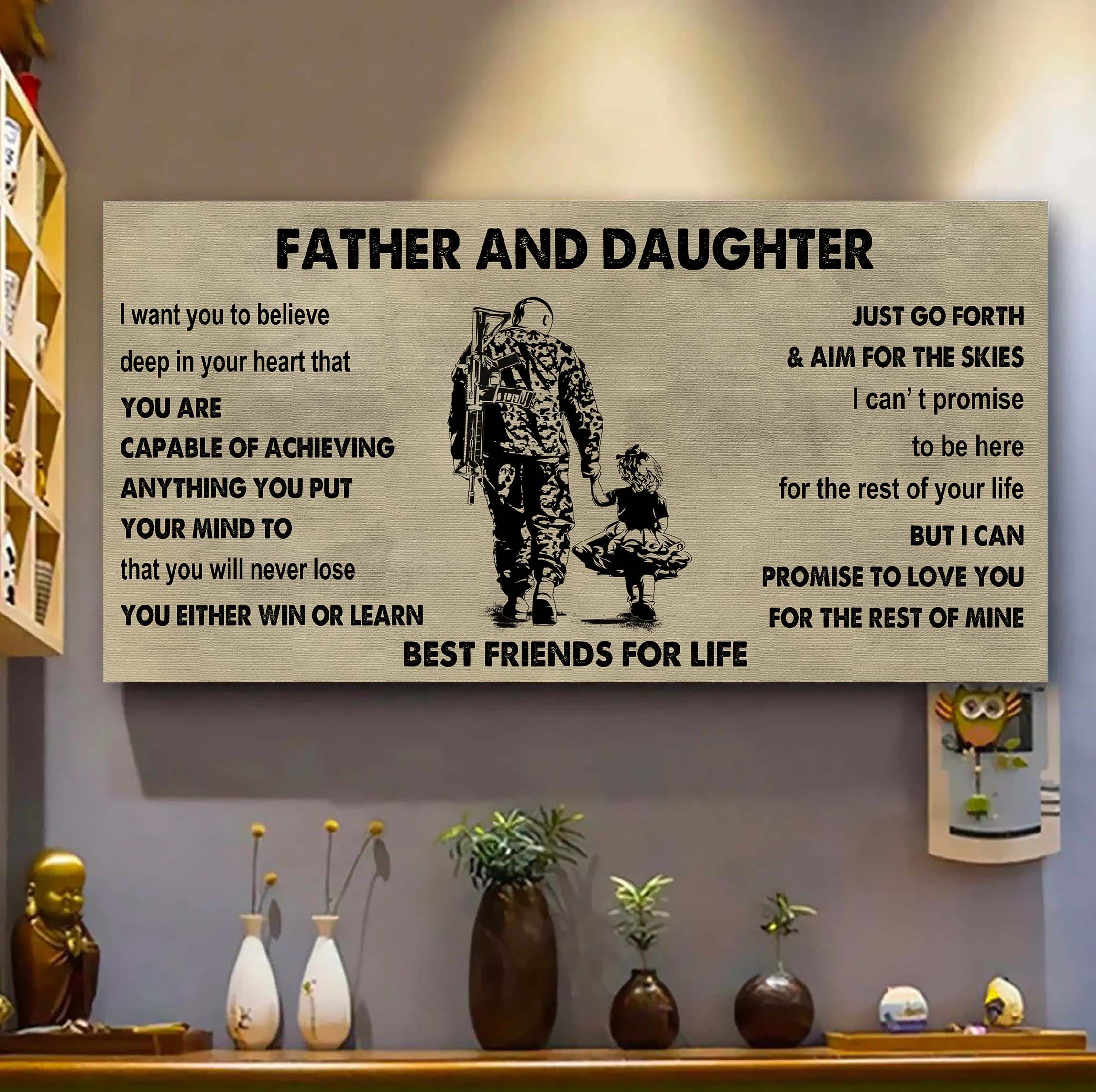 Samurai Father And Daughter Best Friends For Life - Ver 2 You Will Never Lose Poster Canvas Gift For Daughter From Father