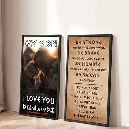 VK Canvas Set My Son I Love You Valhalla And Back Gift From Dad To Son