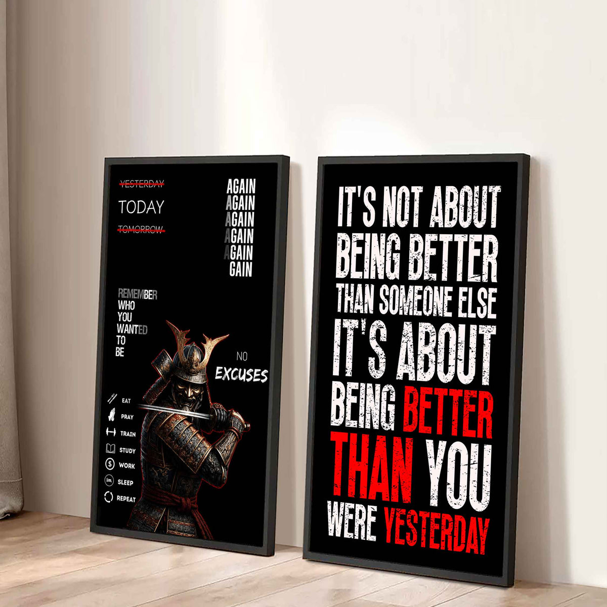 It's About Being Better Than You Were The Day Before Canvas Set Ready To Hang Gift For Your Son Your Friend
