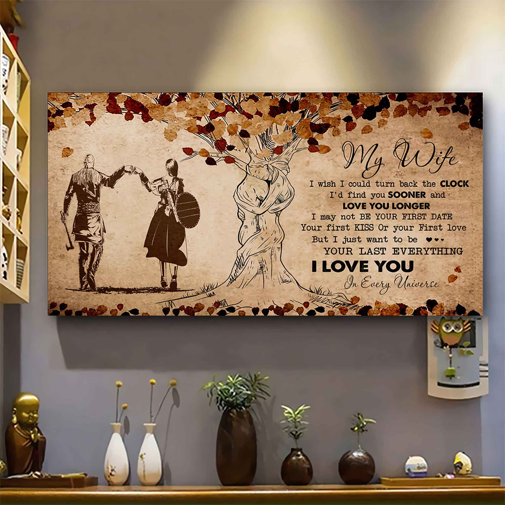 American Football Poster Canvas To My Wife I Wish I Could Turn Back The Clock - I Love You In Every Universe