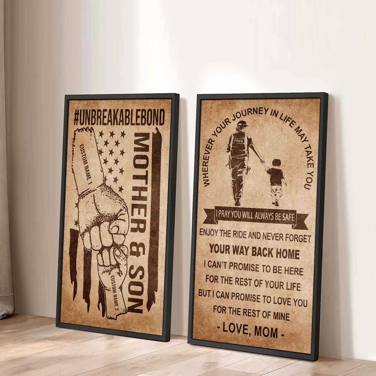 Unbreakable Bond Canvas Set Mother And Son Never Forget Your Way Back Home I Love You For The Rest Of Mine