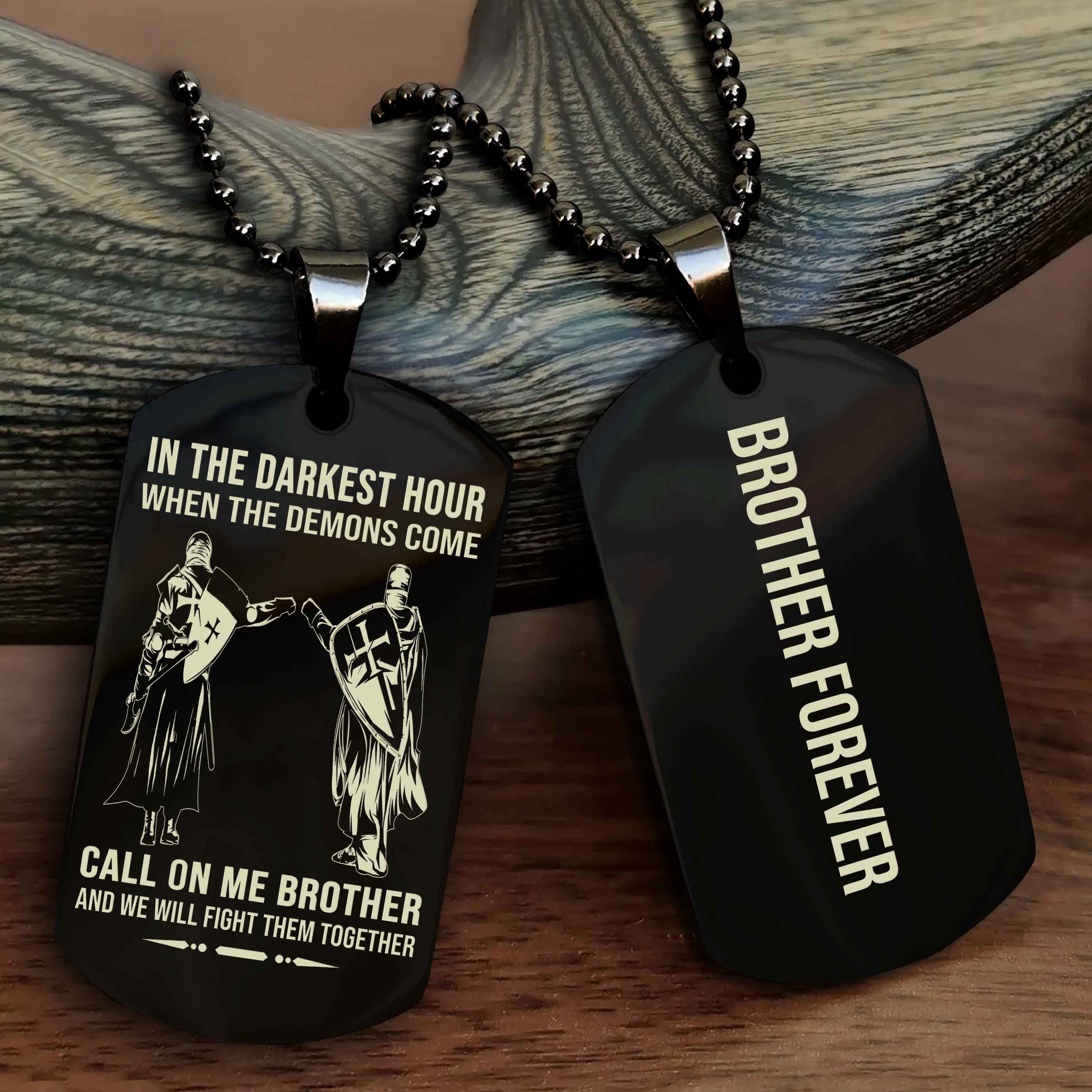 Cowboy Customizable engraved black dog tag double sided gift from brother, brother forevers