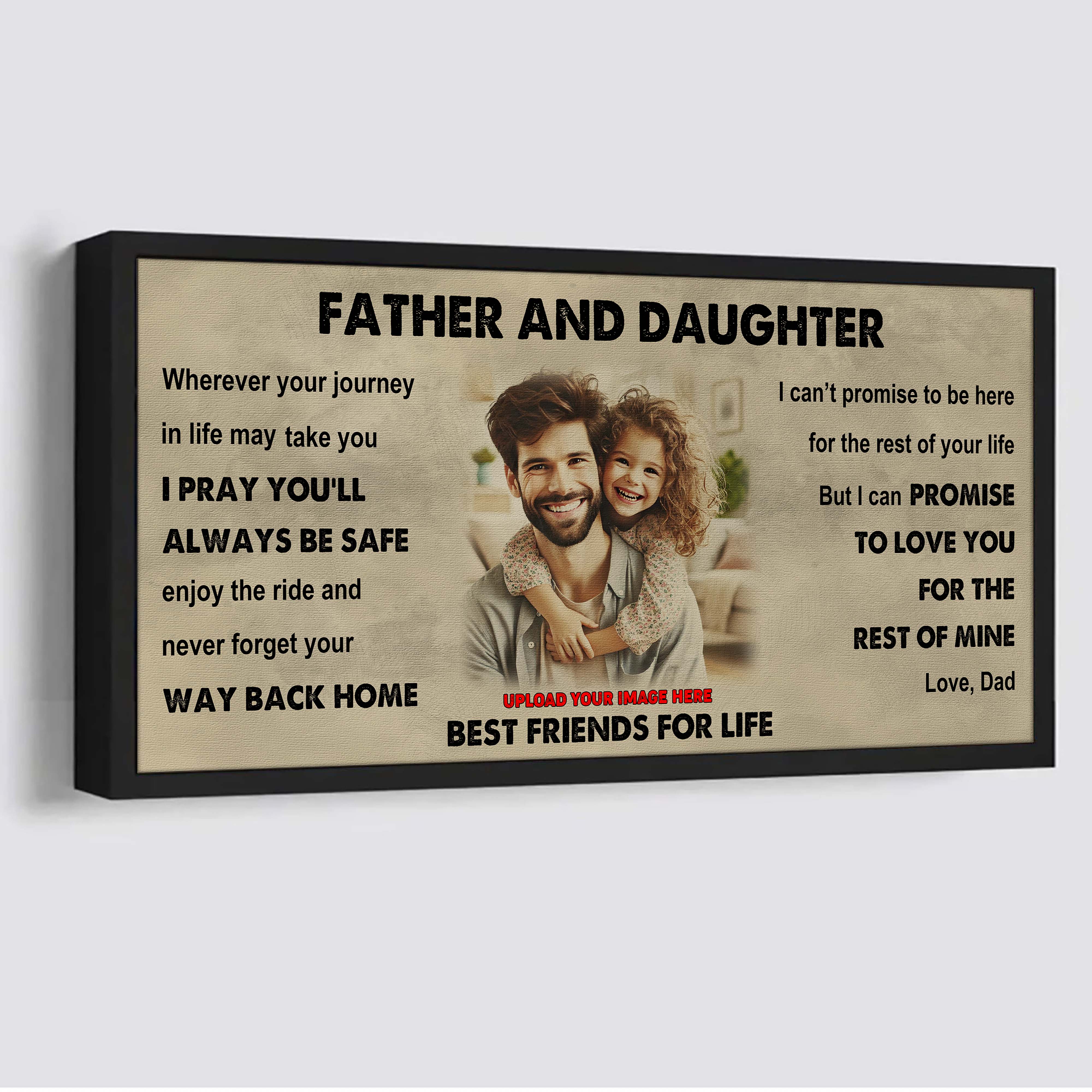 DRB Father And Daughter Best Friends For Life - Ver 2 Never Forget Your Way Back Home Poster Canvas Gift For Son From Father