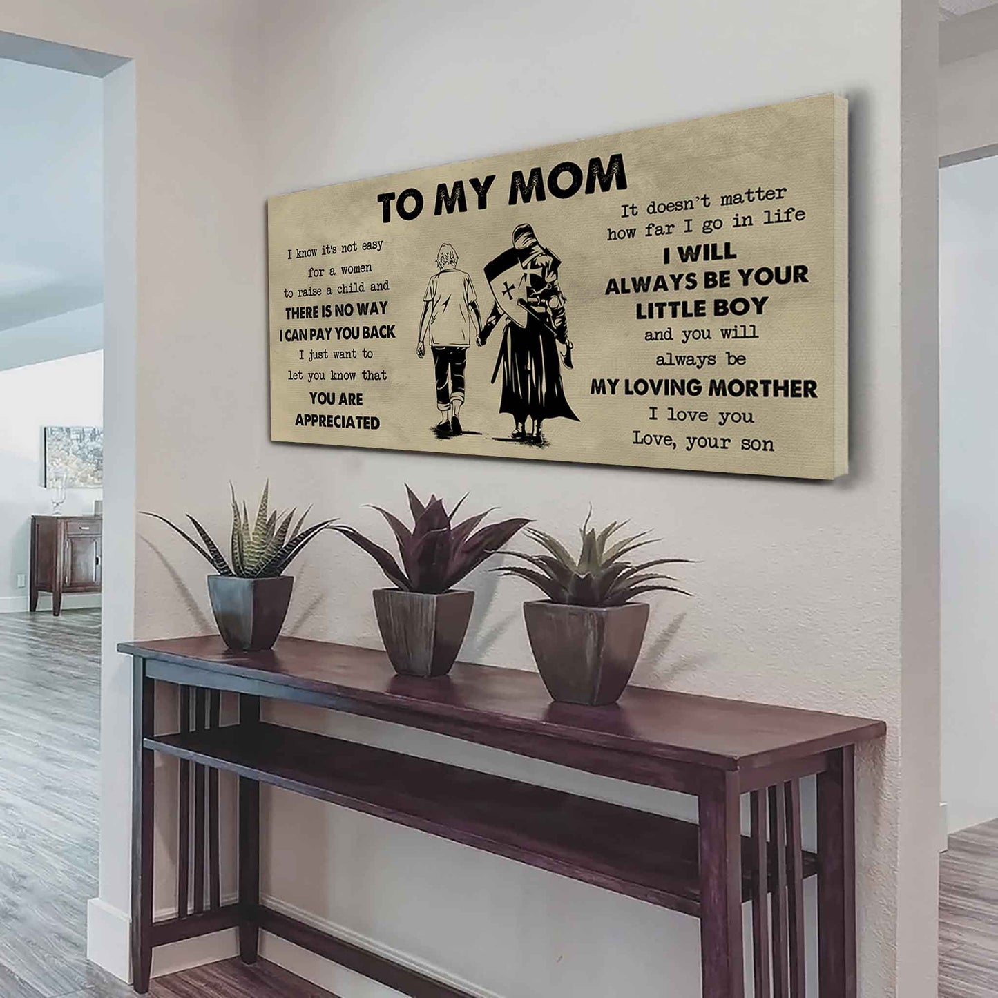 Family Poster Canvas To My Mom I Know It's Not Easy To Raise - I Will Always Be Your Little Boy