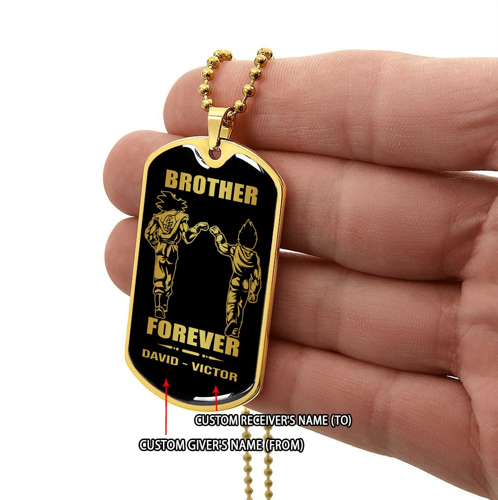 Viking-Military Chain (18K Gold Plated)-gifts from brother, n the darkest hour, When the demons come call on me brother and we will fight them together