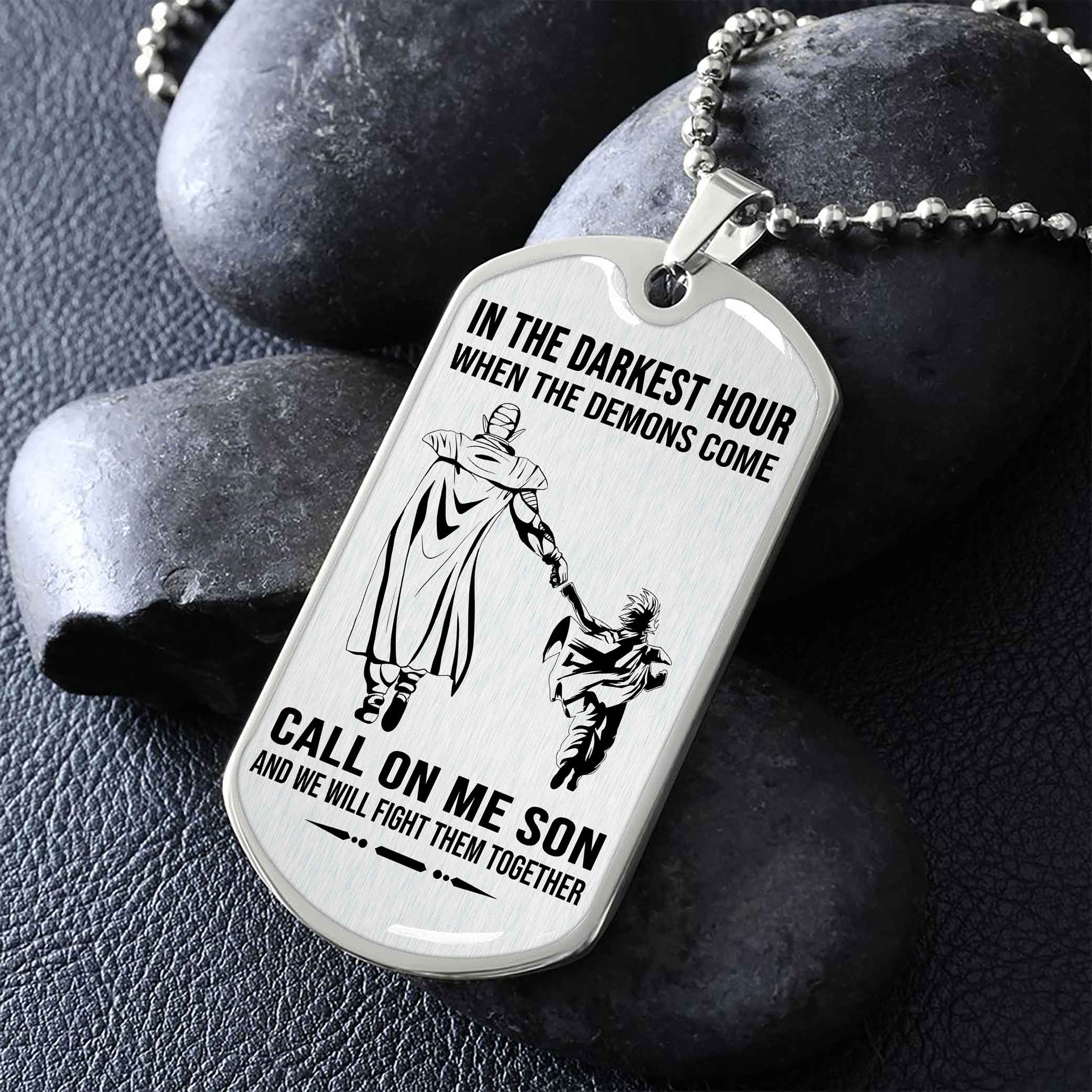 DRB Military Chain Silver Plated 18K Gold Plated Call On Me Son Gift For Your Son