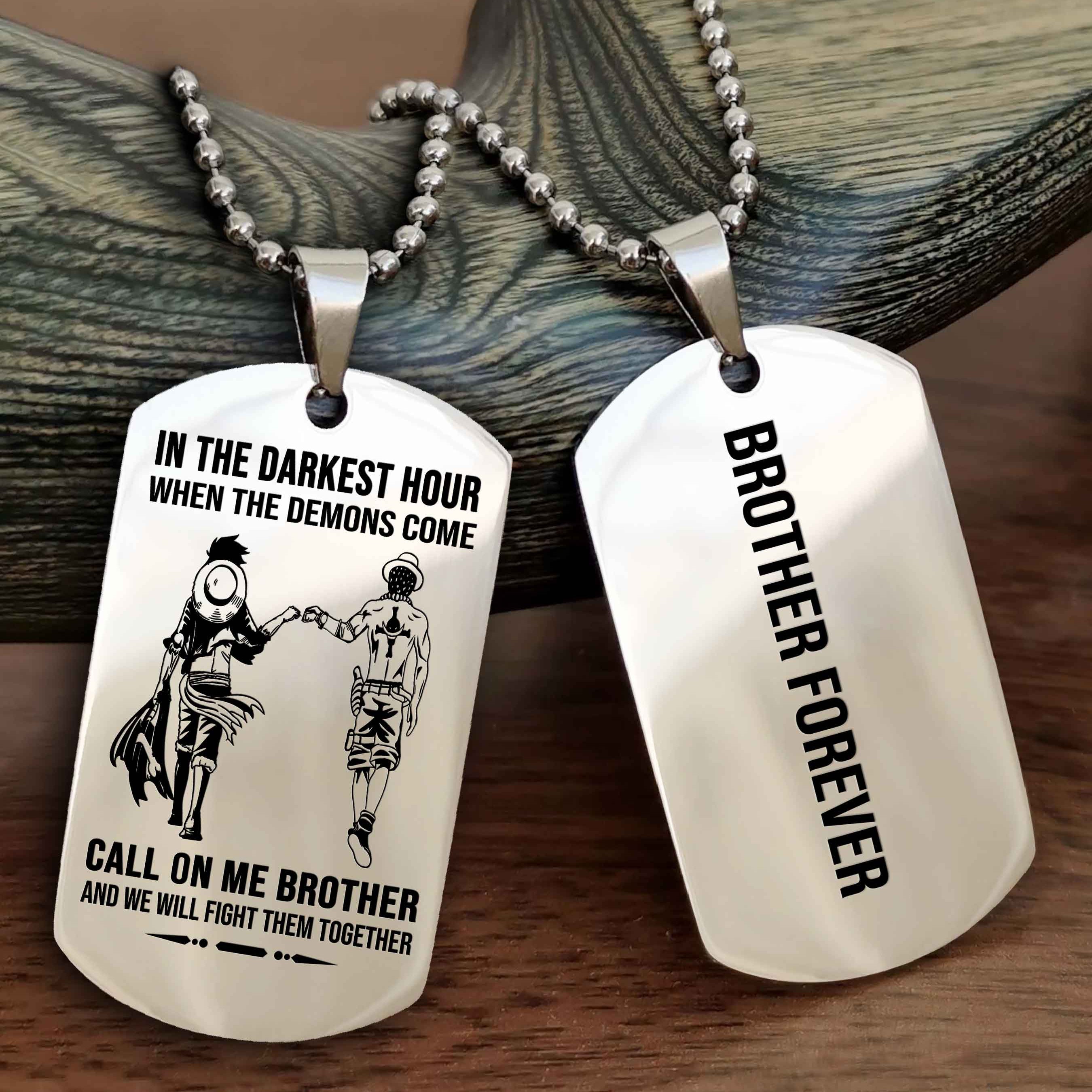Cowboy Customizable engraved black dog tag double sided gift from brother, brother forevers
