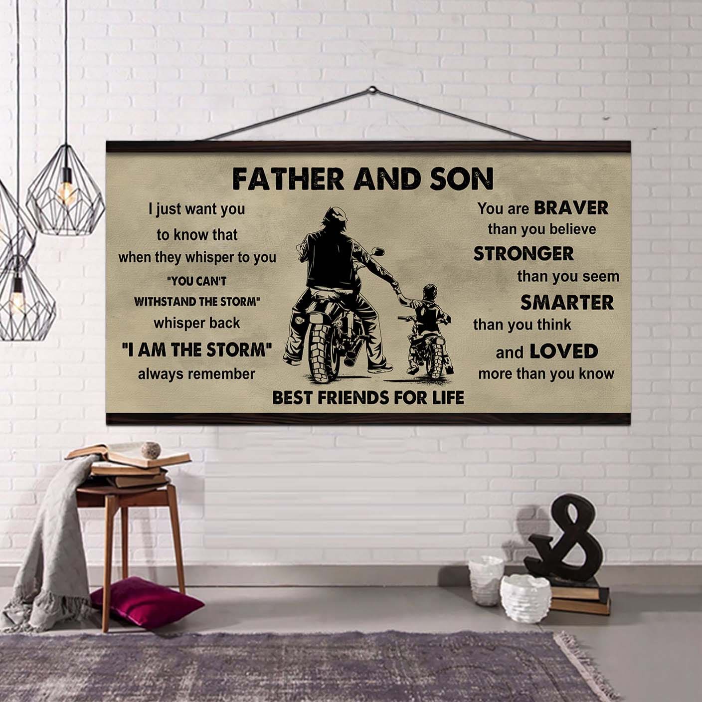 Ver 2 FAMILY-PHOTO UPLOAD Father And Daughter Best Friends For Life - I Am The Storm Poster Canvas Gift For Daughter From Father