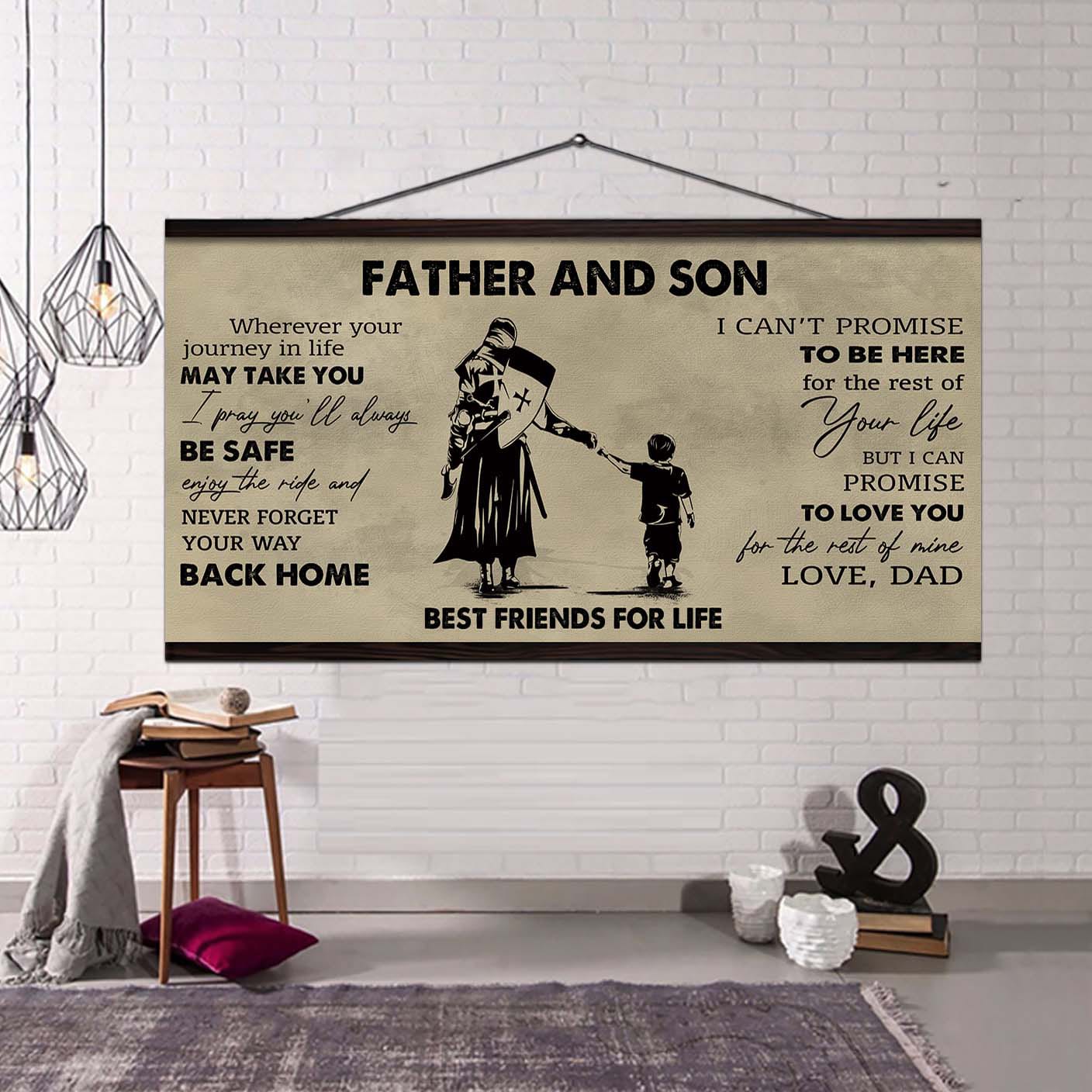 DRB Father And Daughter Best Friends For Life - Never Forget Your Way Back Home Poster Canvas Gift For Daughter From Father-Photo Upload