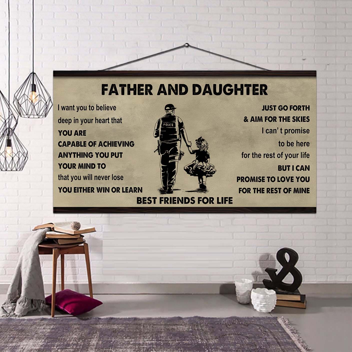 Biker Father And Daughter Best Friends For Life - Ver 2 You Will Never Lose Poster Canvas Gift For Daughter From Father