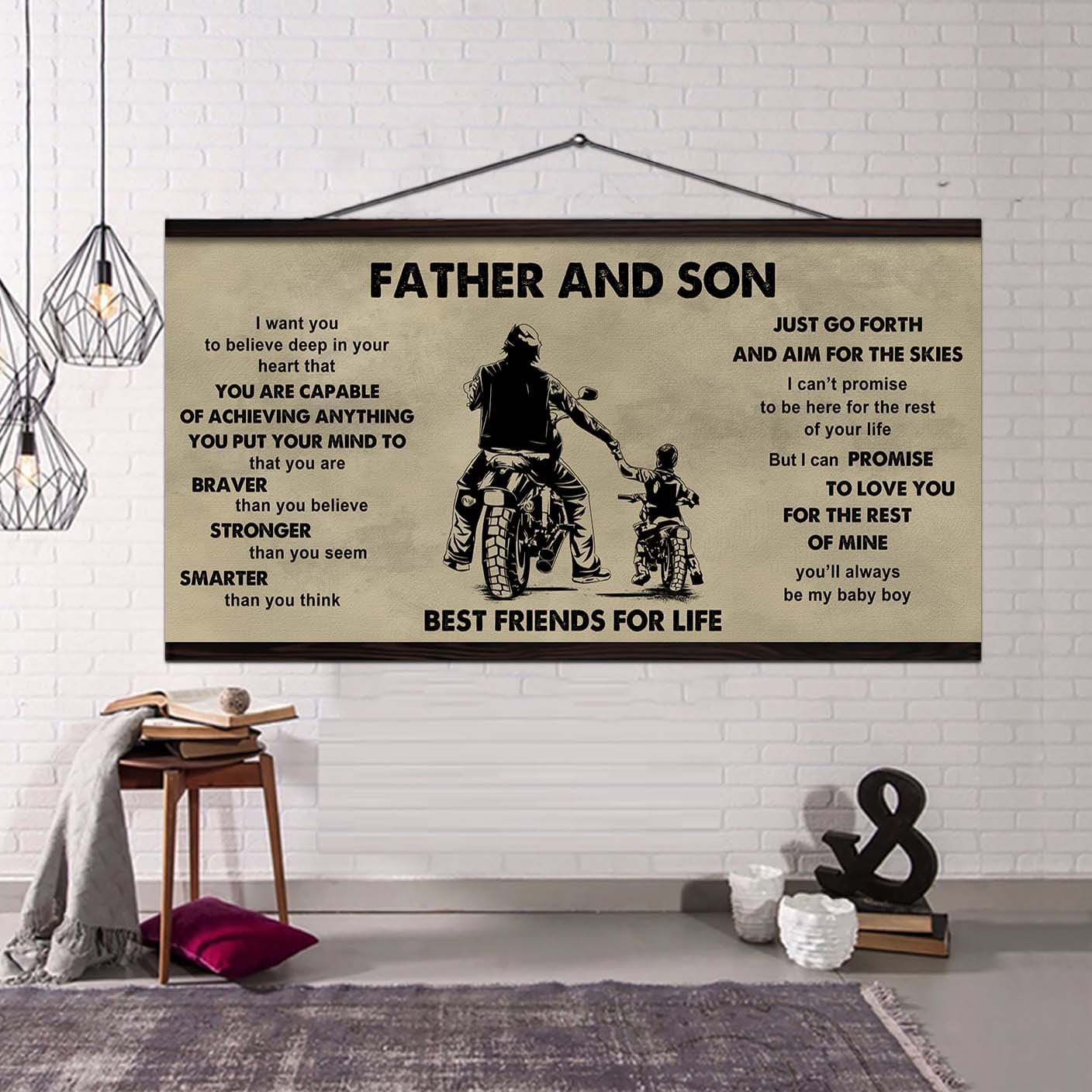 Vikings Father And Son Best Friends For Life  - That You Are Braver Than You Believe Poster Canvas Gift For Son From Father