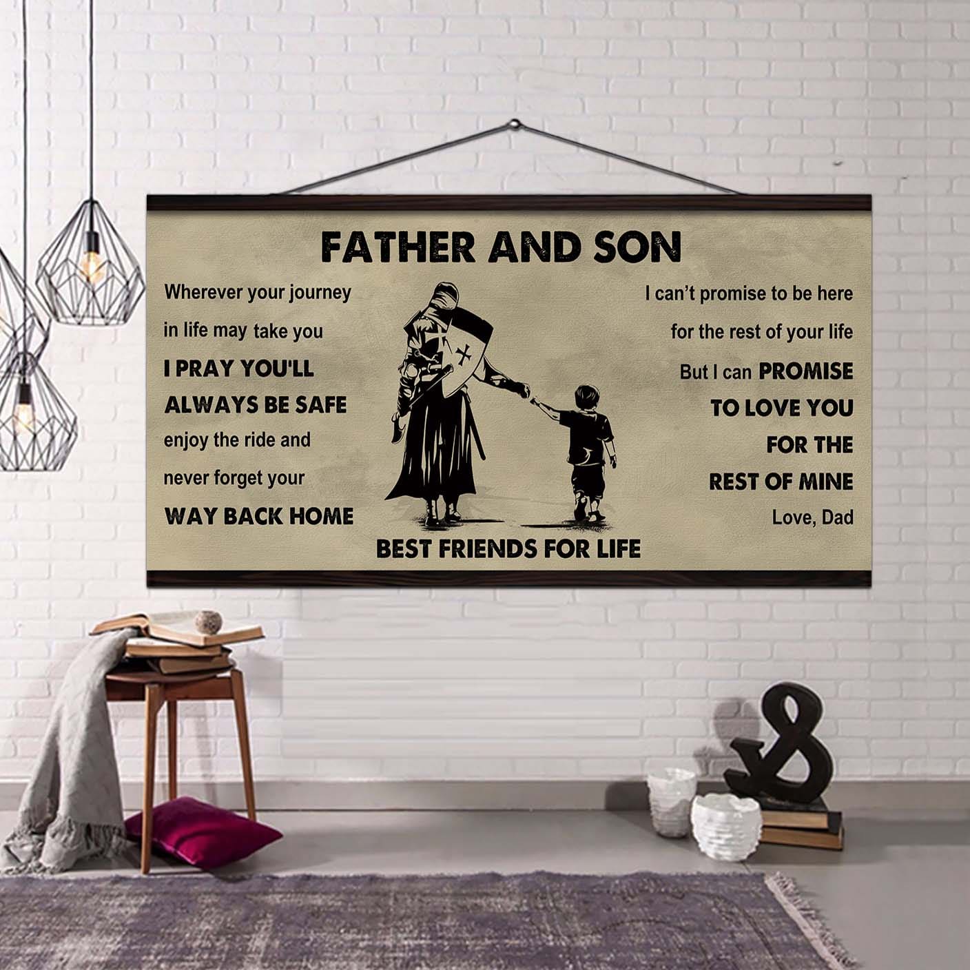 DRB Father And Daughter Best Friends For Life - Ver 2 Never Forget Your Way Back Home Poster Canvas Gift For Son From Father