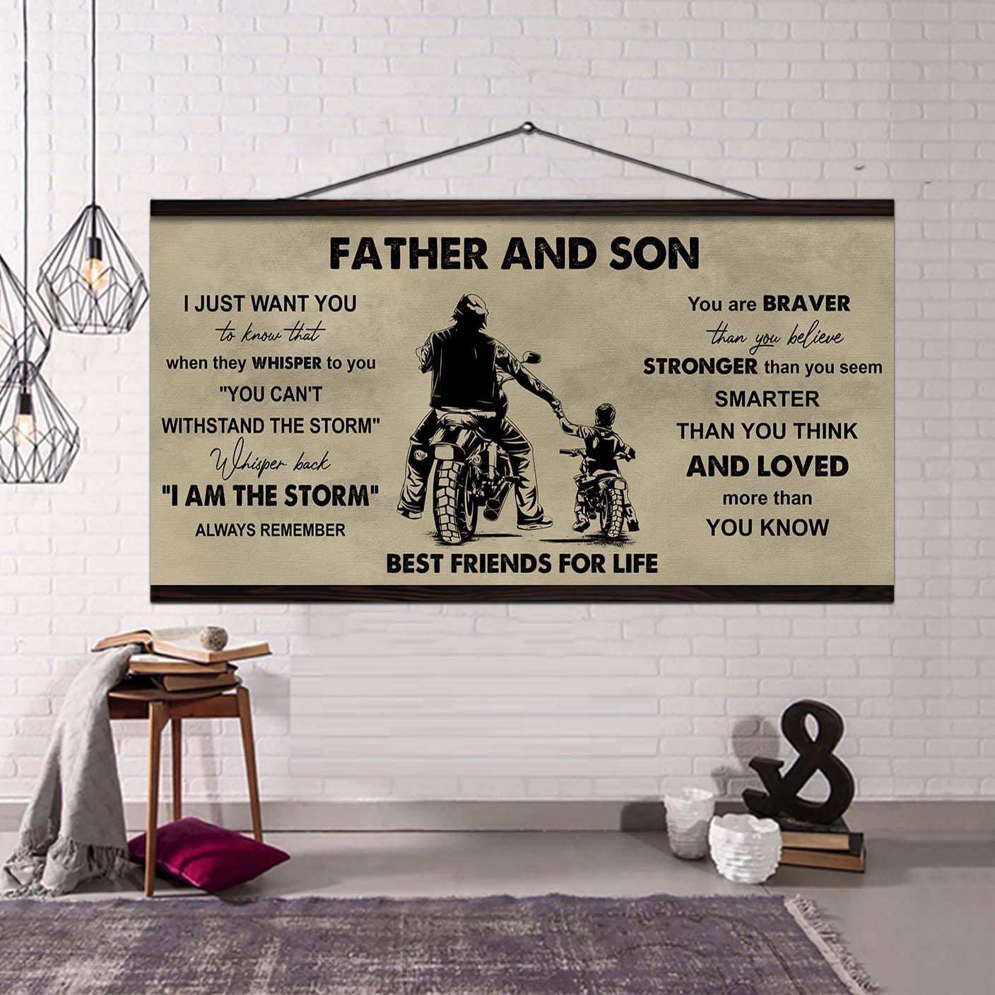 DRB Father And Daughter Best Friends For Life - I Am The Storm Poster Canvas Gift For Daughter From Father