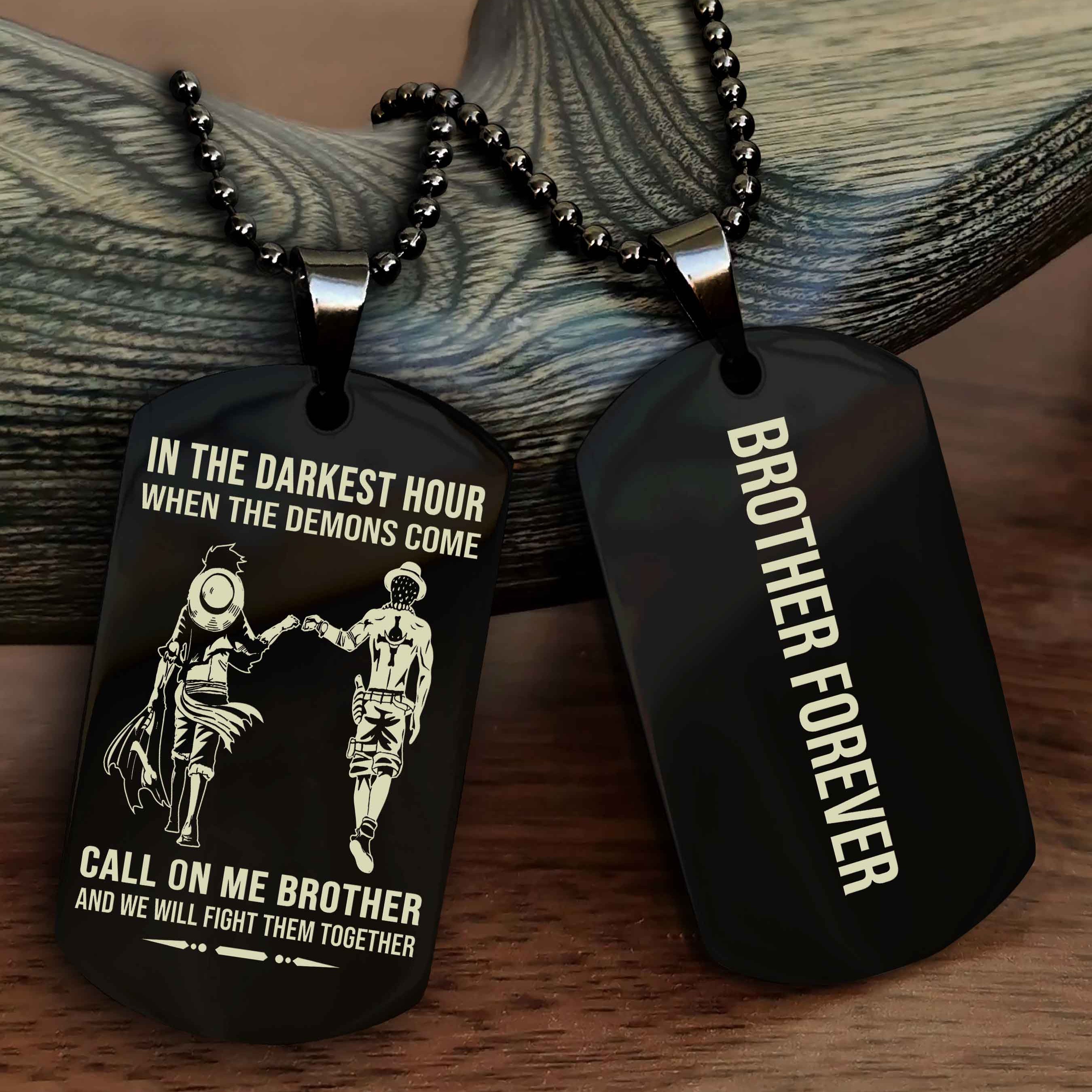 Cowboy Customizable engraved black dog tag double sided gift from brother, brother forevers