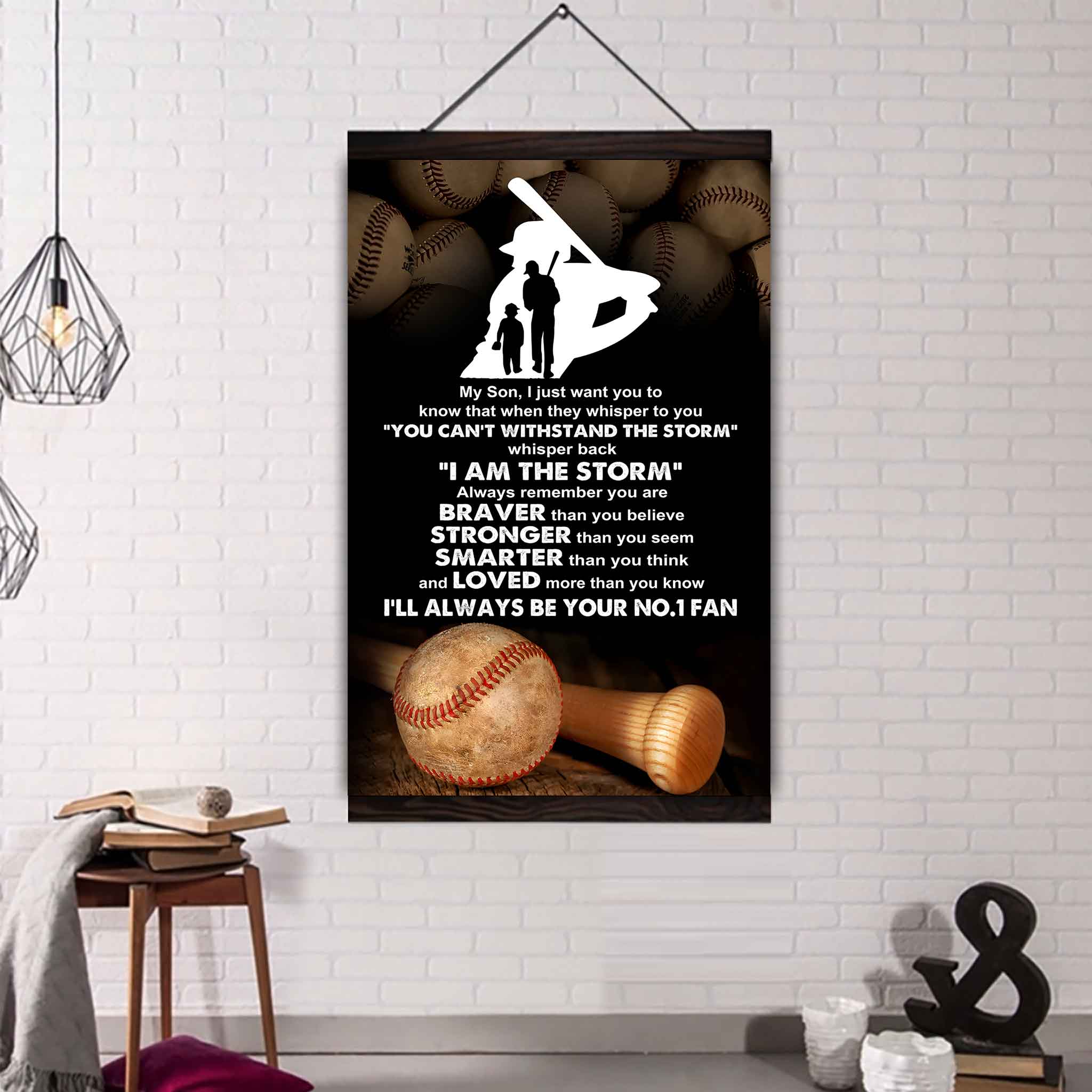 Sport Poster Canvas Dad To Son - Whisper Back I Am The Storm I Will Always Your No 1 Fan