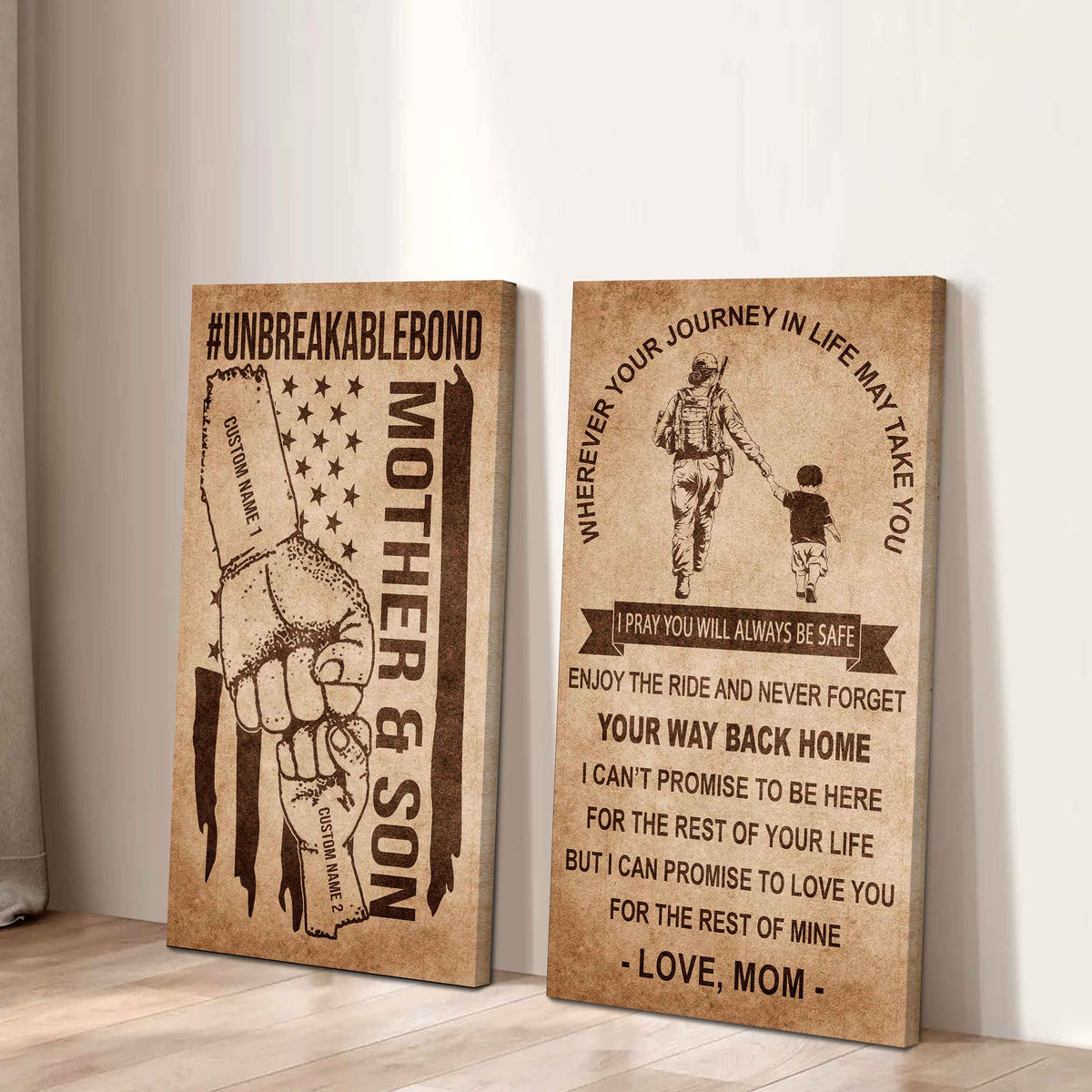 Unbreakable Bond Canvas Set Mother And Son Never Forget Your Way Back Home I Love You For The Rest Of Mine