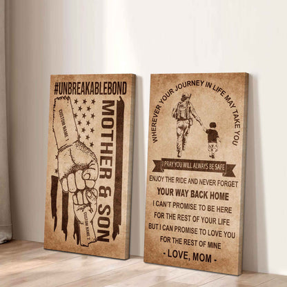 Unbreakable Bond Canvas Set Mother And Son Never Forget Your Way Back Home I Love You For The Rest Of Mine