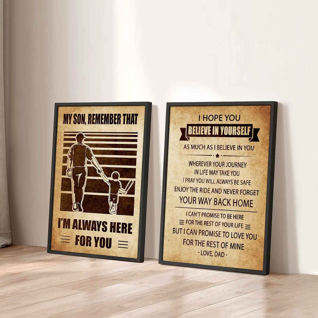 Combo 2 DRB Poster Canvas My Son Remember That - Never Forget Your Way Back Home