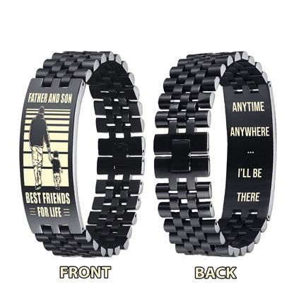 Viking NVL Personalized Double Sided Bracelet Father And Son Best Friends For Life - Message on the back side