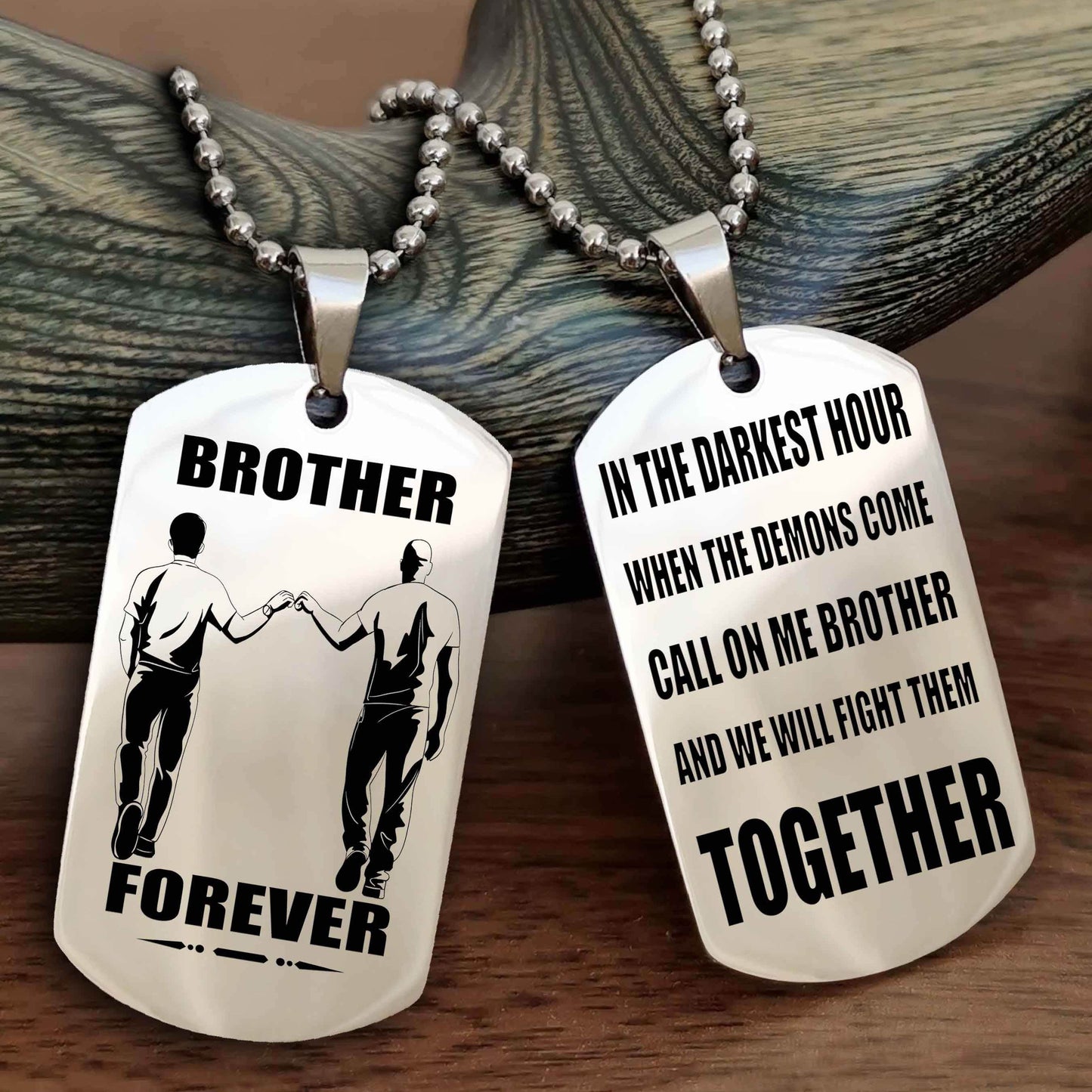 Police Personalized Double Sided Dog Tag For My Brother - Call On Me Brother And We Will Fight Them Together Gift For Your Friend