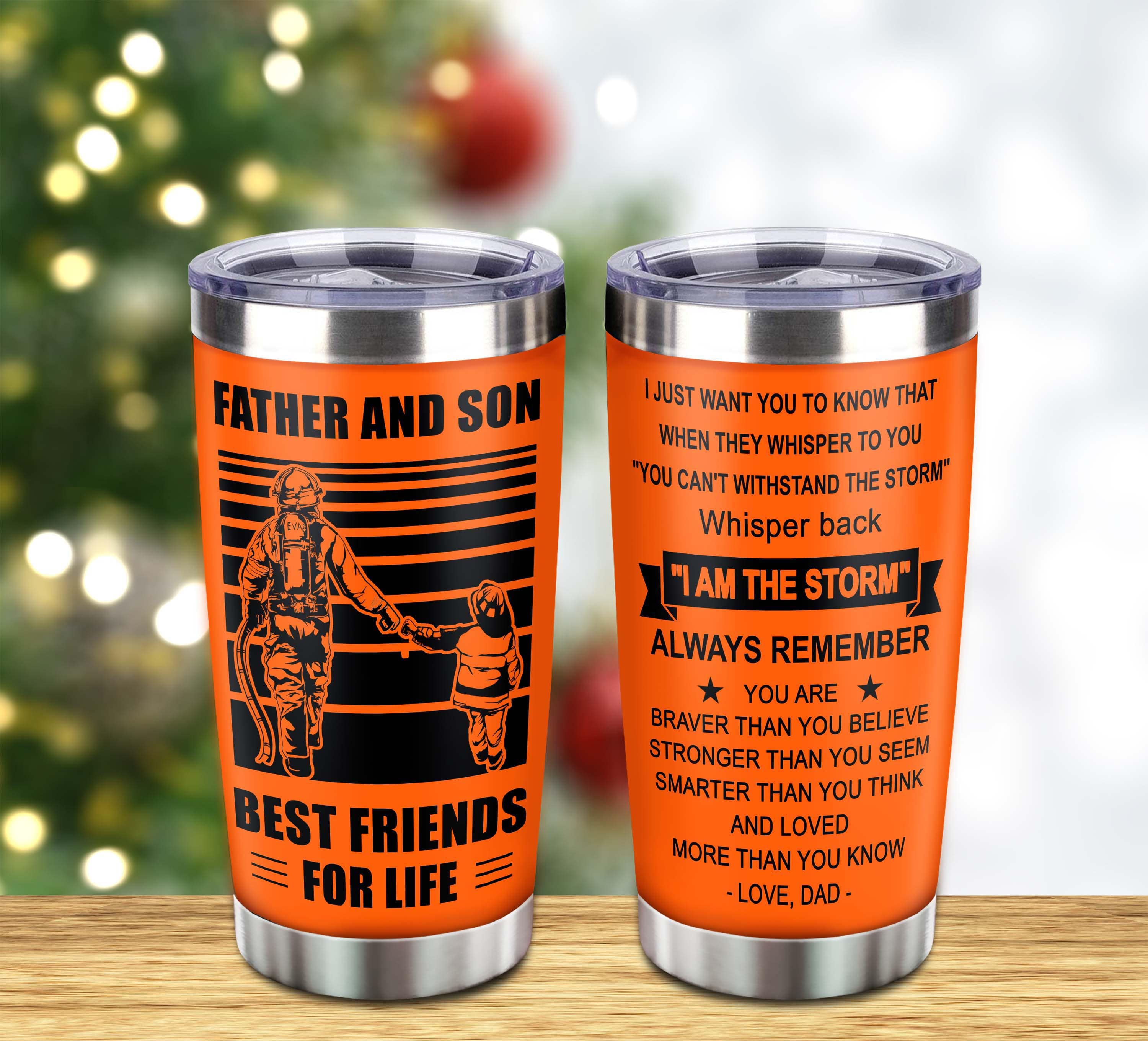 NVL Customizable DRB tumbler, gifts from Dad To Son Father And Son Best Friend For Life With Inspriration Message